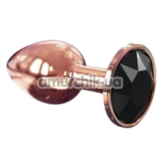 Анальная пробка с черным кристаллом Dorcel Diamond S, золотая - Фото №1