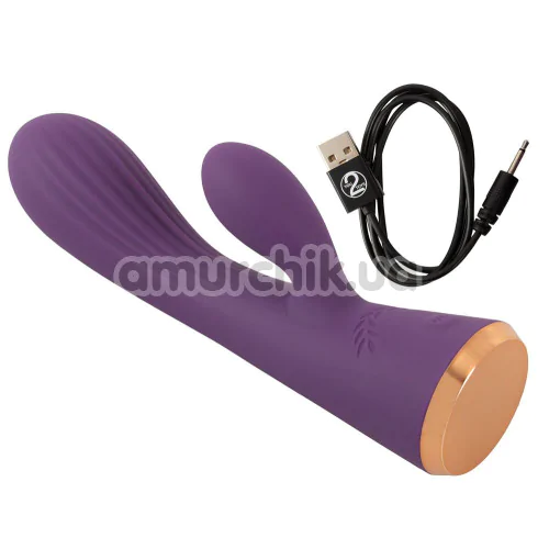 Вібратор Super Soft Double Layer Silicone Rabbit Vibrator, фіолетовий