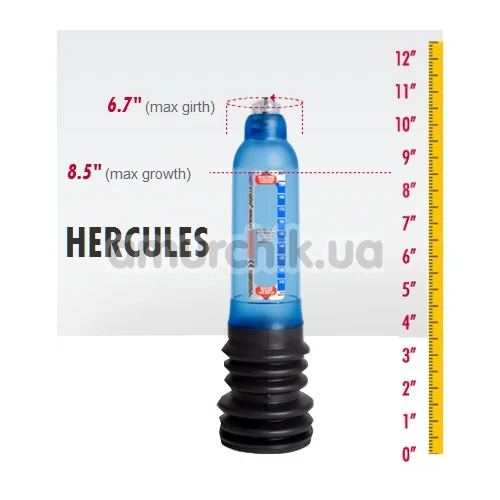 Гидронасос для увеличения пениса Bathmate Hercules, голубой