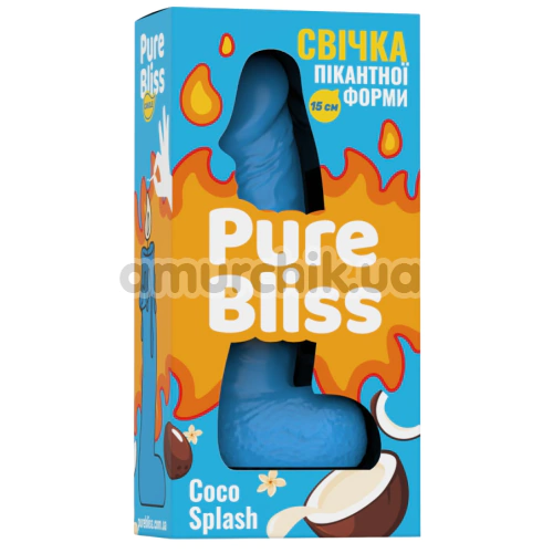 Свічка у вигляді пеніса Pure Bliss Small Coco Splash - кокос, блакитна