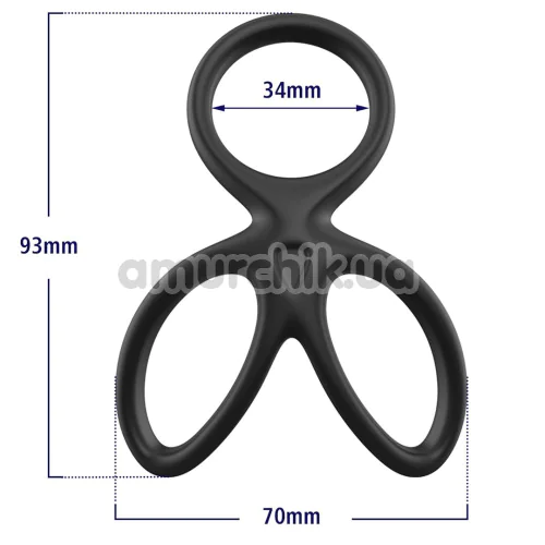 Ерекційне кільце Men's Play Triple Silicone Cock Ring B14, чорне