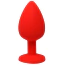 Анальна пробка з прозорим кристалом Fantasy Toys Butt Plug Diamond Silicone S, червона - Фото №2