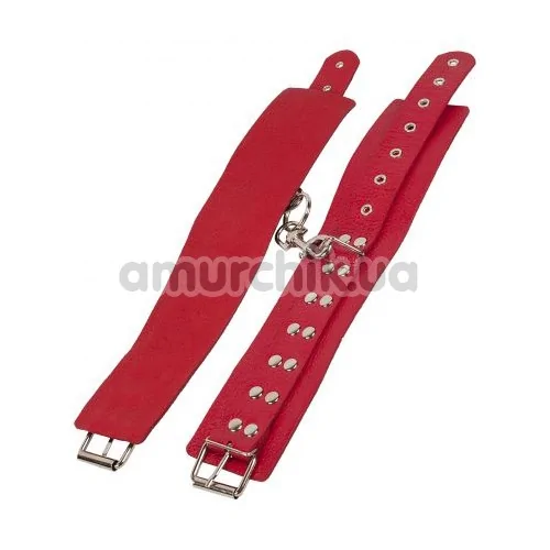 Фіксатори для ніг Leather Restraints Leg Cuffs, червоні