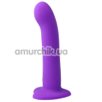 Вібратор для точки G Virgite Fantasy Dildos Vibrating Silicone Dildo Cute, фіолетовий - Фото №1