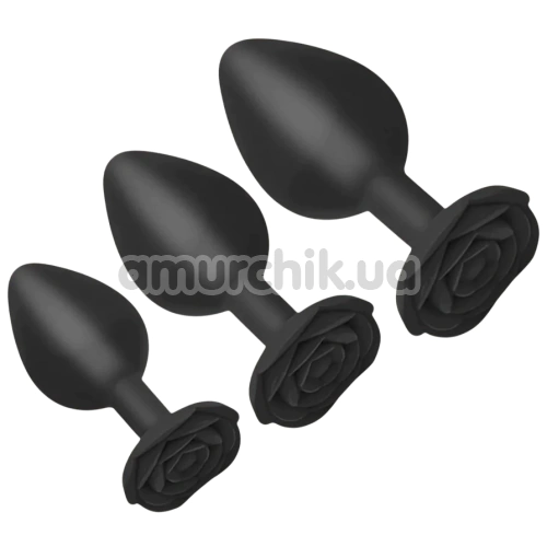 Анальная пробка Rose Shape Silicone Anal Plug Medium, черная