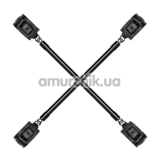 Фіксатори для рук і ніг Bedroom Fantasies Hog Tie Cross Bar With Cuffs, чорні - Фото №1