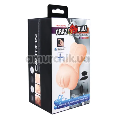 Искусственная вагина с вибрацией Crazy Bull 3D Vagina BM-009199ZK, телесная