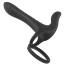 Насадка на пенис с эрекционным кольцом и вибрацией Black Velvets Couple's Vibrator, черная - Фото №1
