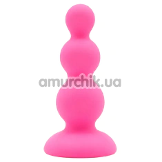 Анальна пробка Alume Triple Bead Anal Plug S, рожева - Фото №1