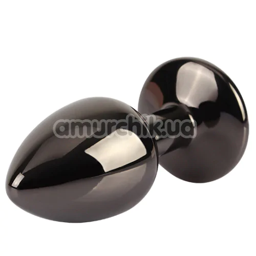 Анальная пробка с радужным кристаллом Matrix Mont Tungsten Black Gem Metal Plug S, черная