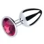 Анальная пробка с красным кристаллом SWAROVSKI Silver Amethyst Big, серебряная