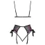 Комплект Kissable Embroidery Lingerie Set, фиолетовый: бюстгальтер + трусики-стринги + пояс для чулок - Фото №4