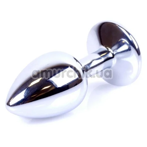 Анальная пробка с прозрачным кристаллом Exclusivity Jewellery Silver Plug, серебряная