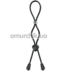 Эрекционное кольцо Blue Junker Ajustable Cockring For Penis And Testicle, черное - Фото №1