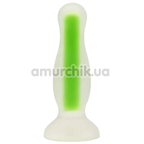 Анальна пробка Alume Glow In The Dark Silicone Plug S, зелена - Фото №1