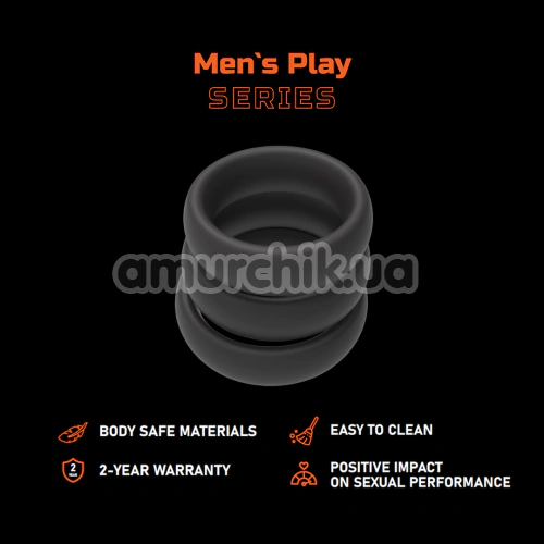Набір з 3 ерекційних кілець Men's Play Set of 3 Cock Rings B9, чорний