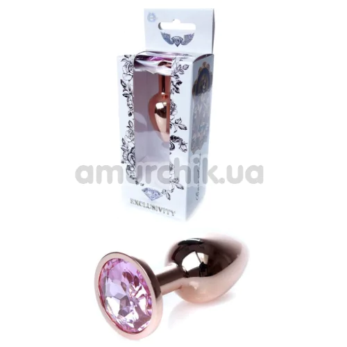 Анальная пробка со светло-розовым кристаллом Exclusivity Jewellery Red Gold Plug, золотая