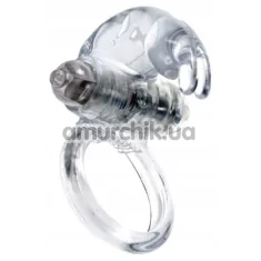 Ерекційне кільце з вібрацією Boss Series Rabbit Vibro Cock Ring, прозоре - Фото №1