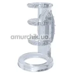 Насадка на пенис с вибрацией Get Lock Vibrating Cock Cage, прозрачная - Фото №1