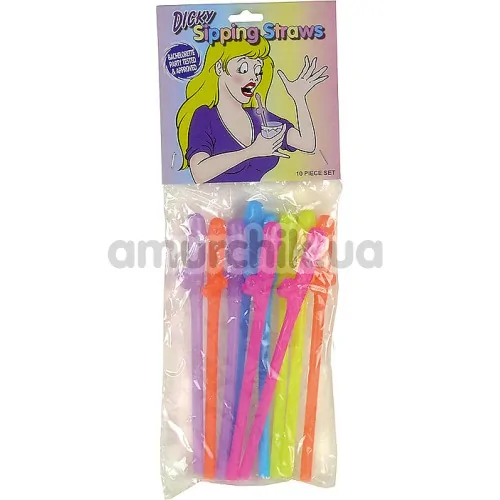 Трубочки для напоїв Dicky Sipping Straws Bunt - різнокольорові, 10 шт