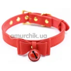 Ошейник Loveshop Bow and Bell, красный - Фото №1