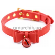 Нашийник Loveshop Bow and Bell, червоний - Фото №1