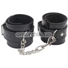 Поножи Behave! Luxury Fetish Obey Me Leather Ankle Cuffs, чёрные - Фото №1