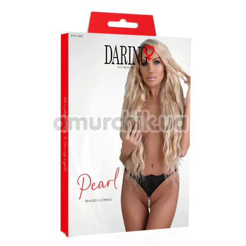 Трусики-стрінги Daring Intimates Pearl Beaded G-string, чорні