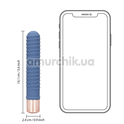 Вибратор Loveline Ribbed Mini Vibrator, синий