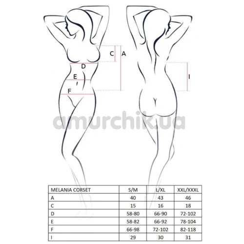 Комплект Passion Free Your Senses Melania Corset, черный: корсет + трусики-стринги