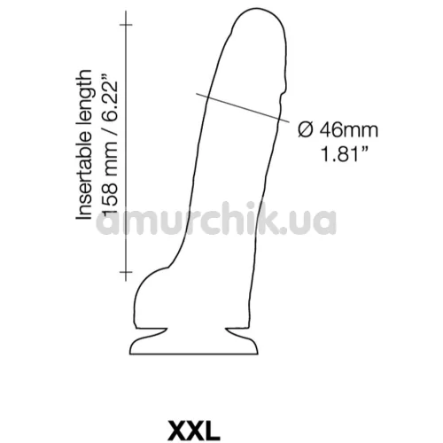 Фалоімітатор Strap-On-Me Sliding Skin Realistic Dildo XXL, чорний