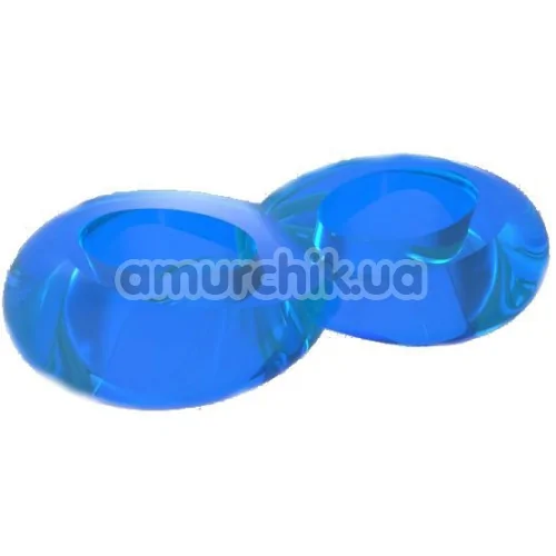 Эрекционное кольцо Get Lock Duo Cock 8 Ball Ring, голубое