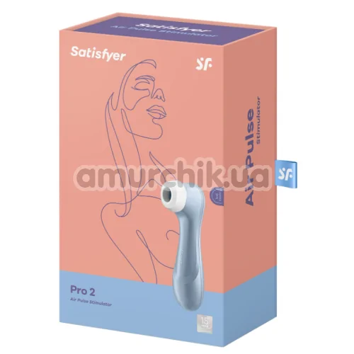 Симулятор орального сексу для жінок Satisfyer Pro 2, блакитний
