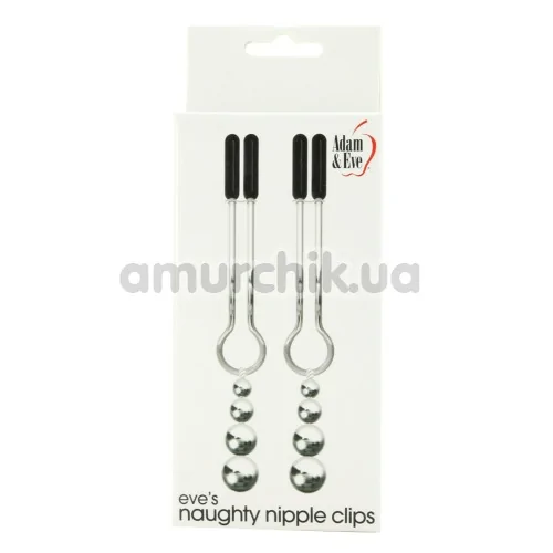 Затискачі для сосків Eve's Naughty Nipple Clips, срібні