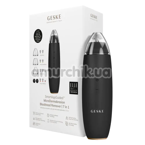Микродермабразионное устройство для удаления черных точек Geske MicroDermabrasion Blackhead Remover 7 in 1, темно-серое