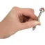 Уретральна вставка із червоним кристалом Sextreme Steel Jewel Cockpin, срібна - Фото №4