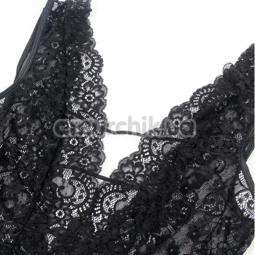 Боді з фіксаторами для рук Star Night Bodysuit With Cuffs, чорне