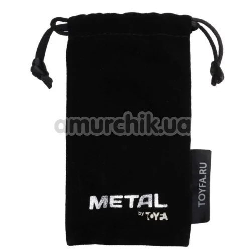 Анальна пробка з чорним кристалом Toyfa Metal 717004-5, золота