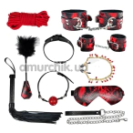 Бондажний набір DS Fetish Lanwan Restraints Kit, чорно-червоний - Фото №1