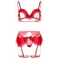 Комплект Leg Avenue Aim to Please Bra and Panty Set, червоний: бюстгальтер + трусики-стрінги + пояс з гартерами - Фото №8