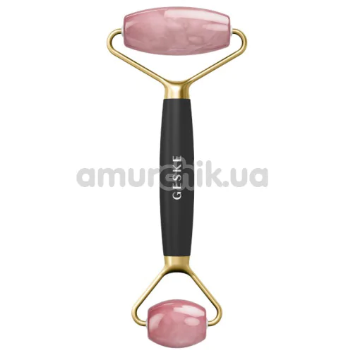 Роликовый массажер Geske Rose Quartz Face & Body Roller 5 in 1, черно-золотой - Фото №1