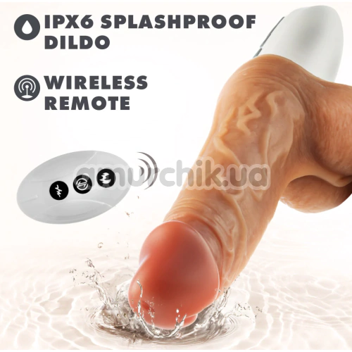 Вибратор с толчками и подогревом Dr. Skin Silicone Dr. Hammer 7, телесный