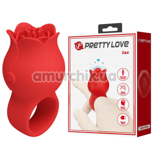Вібратор на палець Pretty Love Jae, червоний