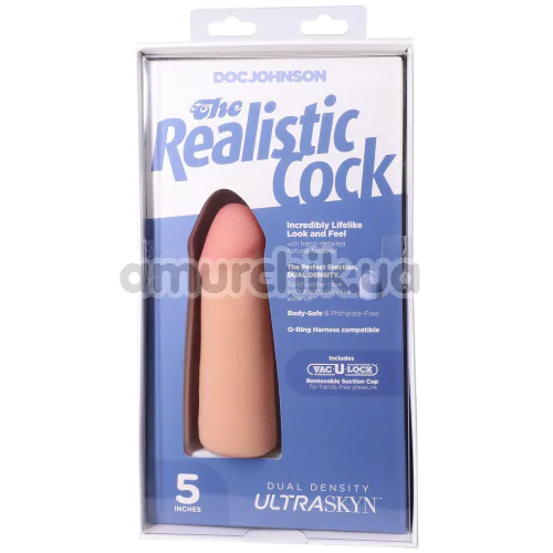 Фалоімітатор Doc Johnson The Realistic Cock 5, тілесний