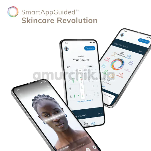 Микротоковый LED-излучатель для восстановления кожи лица Geske Anti-Aging Skin Renewer 9 in 1, темно-серый