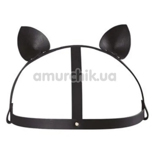 Маска Кошечки Bijoux Indiscrets Maze Head Harness With Cat Ears, черная - Фото №1