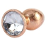 Анальная пробка с прозрачным кристаллом Matrix Mont Nebula Gold Gem Metal Plug S, золотая - Фото №1