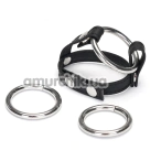 Эрекционное кольцо Liebe Seele Vegan Fetish Faux Leather Cock Ring With 3 Replaceable Rings, черное - Фото №1