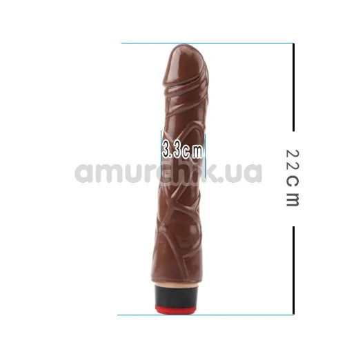 Вібратор Real Touch XXX 9 з великою голівкою, коричневий