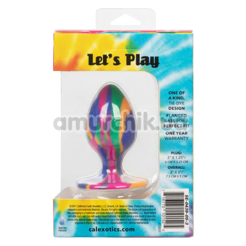 Анальная пробка Cheeky Tie-Dye Plug M, радужная